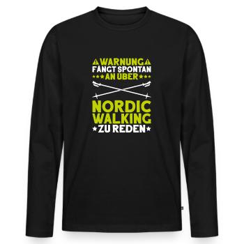 Nordic Walking Nordic Walker Nordic Walken - Männer Premium Bio Langarmshirt - Schwarz - Vorne - Nico (187cm)