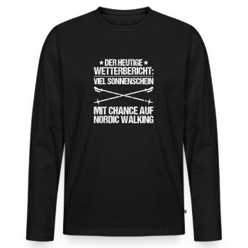 Nordic Walking Nordic Walker Nordic Walken - Männer Premium Bio Langarmshirt - Schwarz - Vorne - Nico (187cm)