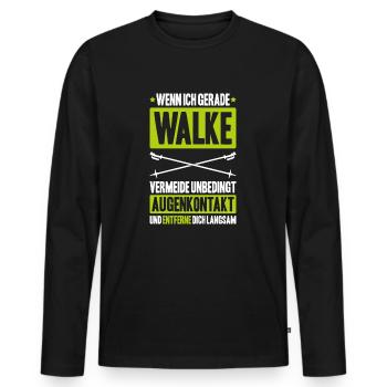 Nordic Walking Nordic Walker Nordic Walken - Männer Premium Bio Langarmshirt - Schwarz - Vorne - Nico (187cm)