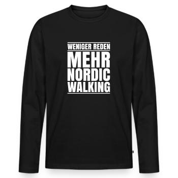 Nordic Walking Nordic Walker Nordic Walken - Männer Premium Bio Langarmshirt - Schwarz - Vorne - Nico (187cm)