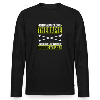 Nordic Walking Nordic Walker Nordic Walken - Männer Premium Bio Langarmshirt - Schwarz - Vorne - Nico (187cm)