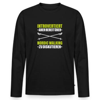 Nordic Walking Nordic Walker Nordic Walken - Männer Premium Bio Langarmshirt - Schwarz - Vorne - Nico (187cm)