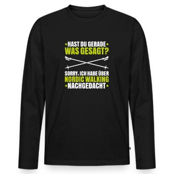 Nordic Walking Nordic Walker Nordic Walken - Männer Premium Bio Langarmshirt - Schwarz - Vorne - Nico (187cm)