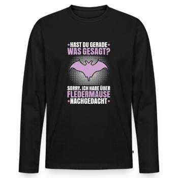 Fledermaus Fledermäuse Bat Bats Fledertier - Männer Premium Bio Langarmshirt - Schwarz - Vorne - Nico (187cm)