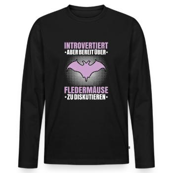 Fledermaus Fledermäuse Bat Bats Fledertier - Männer Premium Bio Langarmshirt - Schwarz - Vorne - Nico (187cm)