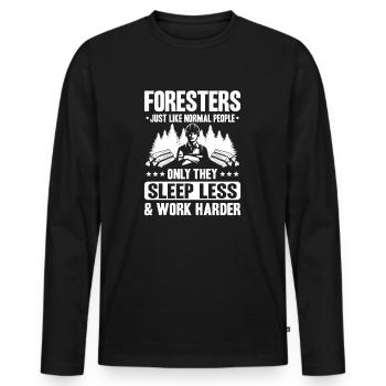 Forestier Forestier Forestier Travailleurs forestiers Forêt - T-shirt manches longues Premium bio Homme - noir - Devant - Nico (187cm)