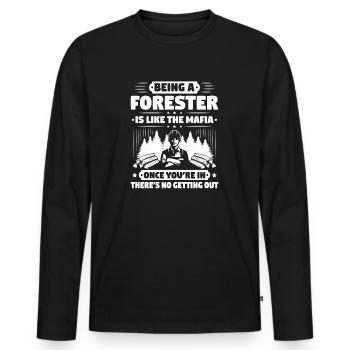 Forestier Forestier Forestier Travailleurs forestiers Forêt - T-shirt manches longues Premium bio Homme - noir - Devant - Nico (187cm)