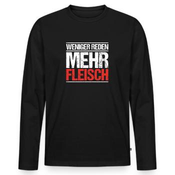 Carnivore Diät Carnivore Ernährung Carnivore Diet - Männer Premium Bio Langarmshirt - Schwarz - Vorne - Nico (187cm)
