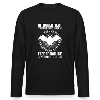 Fledermaus Fledermäuse Bat Bats Fledertier - Männer Premium Bio Langarmshirt - Schwarz - Vorne - Nico (187cm)