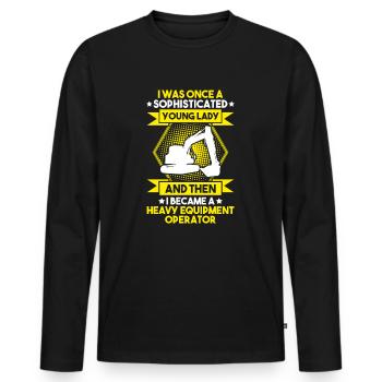 Excavator Driver Excavator Operator Heavy Equipment Operator - Men's Premium Organic Long Sleeve Shirt - black - Front - Nico (187cm)