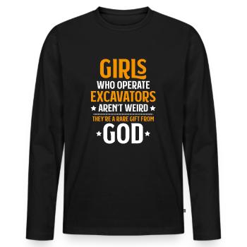 Conducteur d’excavatrice Opérateur d’excavatrice Opérateur d’équipement lourd - T-shirt manches longues Premium bio Homme - noir - Devant - Nico (187cm)