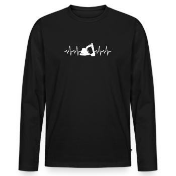 Excavator Driver Excavator Operator Heavy Equipment Operator - Men's Premium Organic Long Sleeve Shirt - black - Front - Nico (187cm)