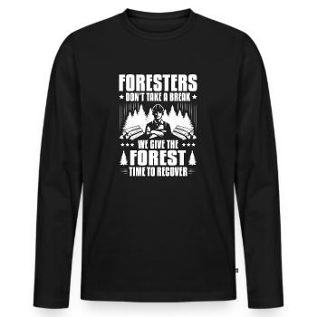 Forestier Forestier Forestier Travailleurs forestiers Forêt - T-shirt manches longues Premium bio Homme - noir - Devant - Nico (187cm)