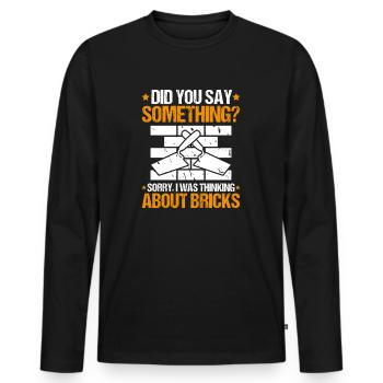 Master Masonry Masonry Bricklayer Mason - Men's Premium Organic Long Sleeve Shirt - black - Front - Nico (187cm)