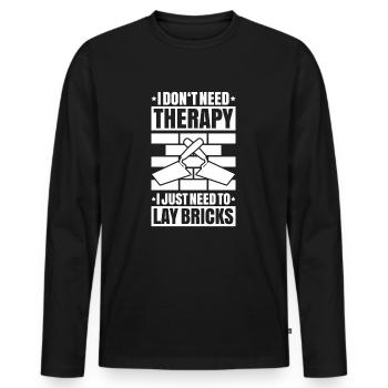 Master Masonry Masonry Bricklayer Mason - Men's Premium Organic Long Sleeve Shirt - black - Front - Nico (187cm)