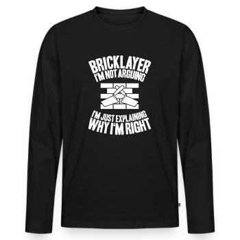 Master Masonry Masonry Bricklayer Mason - Men's Premium Organic Long Sleeve Shirt - black - Front - Nico (187cm)