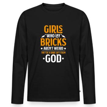 Master Masonry Masonry Bricklayer Mason - Men's Premium Organic Long Sleeve Shirt - black - Front - Nico (187cm)