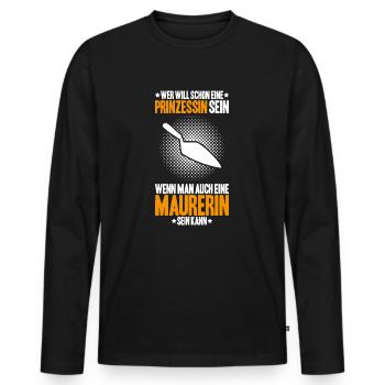 Maurer Maurermeister Mauerwerk Bricklayer Mason - Männer Premium Bio Langarmshirt - Schwarz - Vorne - Nico (187cm)