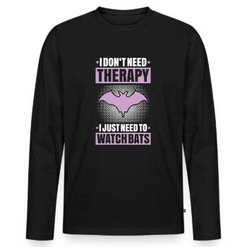 Fledermaus Fledermäuse Bat Bats Fledertier - Männer Premium Bio Langarmshirt - Schwarz - Vorne - Nico (187cm)