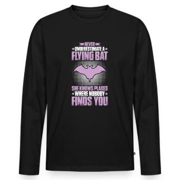 Fledermaus Fledermäuse Bat Bats Fledertier - Männer Premium Bio Langarmshirt - Schwarz - Vorne - Nico (187cm)