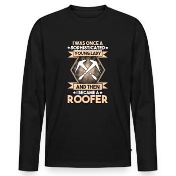Roofer Roofing Roofing Roofing Roofers Roofing - Men's Premium Organic Long Sleeve Shirt - black - Front - Nico (187cm)