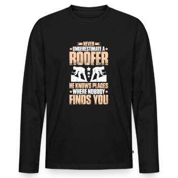 Roofer Roofing Roofing Roofing Roofers Roofing - Men's Premium Organic Long Sleeve Shirt - black - Front - Nico (187cm)