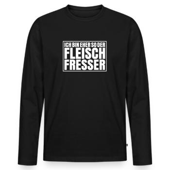 Carnivore Diät Carnivore Ernährung Carnivore Diet - Männer Premium Bio Langarmshirt - Schwarz - Vorne - Nico (187cm)