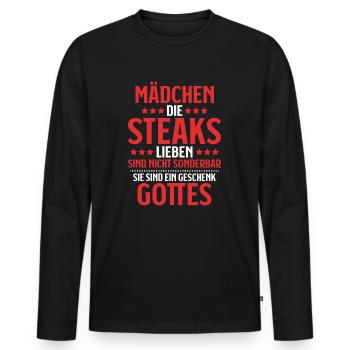 Carnivore Diät Carnivore Ernährung Carnivore Diet - Männer Premium Bio Langarmshirt - Schwarz - Vorne - Nico (187cm)