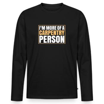 Zimmerer Zimmermann Zimmerei Carpenter Carpentry - Men's Premium Organic Long Sleeve Shirt - black - Front - Nico (187cm)