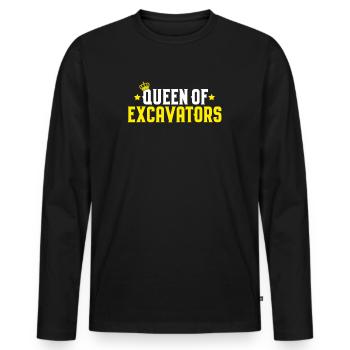 Excavator Driver Excavator Operator Heavy Equipment Operator - Men's Premium Organic Long Sleeve Shirt - black - Front - Nico (187cm)