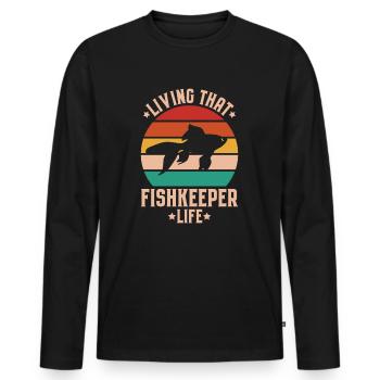 Aquaristics Aquarist Aquarium Fish Aquarist - Men's Premium Organic Long Sleeve Shirt - black - Front - Nico (187cm)