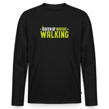 Nordic Walking Nordic Walker Nordic Walken - Men's Premium Organic Long Sleeve Shirt - black - Front - Nico (187cm)