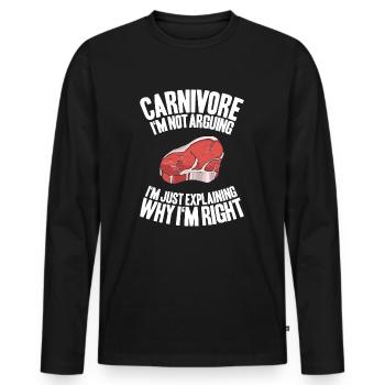 Carnivore Diät Carnivore Ernährung Carnivore Diet - T-shirt manches longues Premium bio Homme - noir - Devant - Nico (187cm)