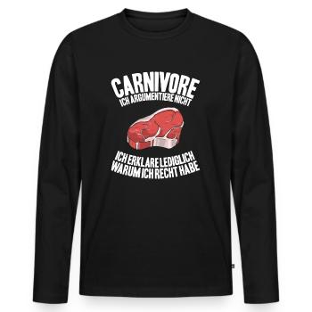 Carnivore Diät Carnivore Ernährung Carnivore Diet - T-shirt manches longues Premium bio Homme - noir - Devant - Nico (187cm)