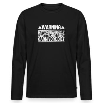 Carnivore Diät Carnivore Ernährung Carnivore Diet - T-shirt manches longues Premium bio Homme - noir - Devant - Nico (187cm)