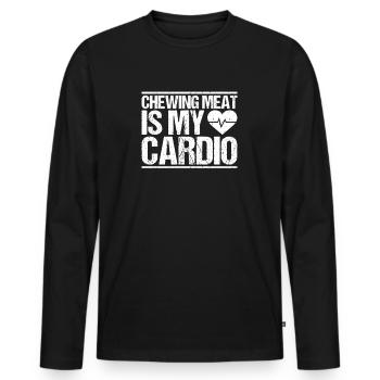 Carnivore Diät Carnivore Ernährung Carnivore Diet - T-shirt manches longues Premium bio Homme - noir - Devant - Nico (187cm)
