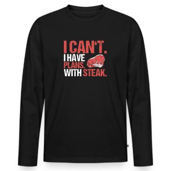 Carnivore Diät Carnivore Ernährung Carnivore Diet - T-shirt manches longues Premium bio Homme - noir - Devant - Nico (187cm)