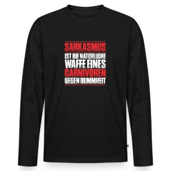 Carnivore Diät Carnivore Ernährung Carnivore Diet - T-shirt manches longues Premium bio Homme - noir - Devant - Nico (187cm)