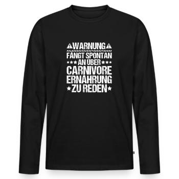 Carnivore Diät Carnivore Ernährung Carnivore Diet - T-shirt manches longues Premium bio Homme - noir - Devant - Nico (187cm)