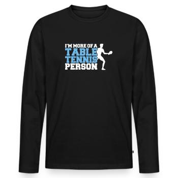 Tischtennis Ping Pong Pingpong Table Tennis - T-shirt manches longues Premium bio Homme - noir - Devant - Nico (187cm)