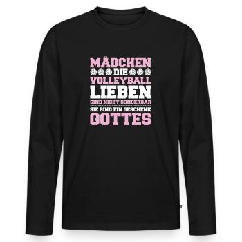 Volleyball Volleyballer Volleyballerin Volley - Männer Premium Bio Langarmshirt - Schwarz - Vorne - Nico (187cm)