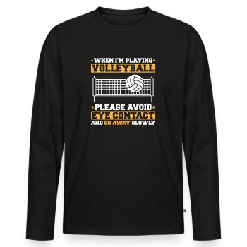 Volleyball Volleyballer Volleyballerin Volley - Männer Premium Bio Langarmshirt - Schwarz - Vorne - Nico (187cm)