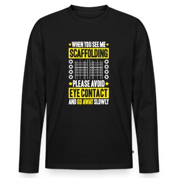 Échafaudage Échafaudage Échafaudage - T-shirt manches longues Premium bio Homme - noir - Devant - Nico (187cm)