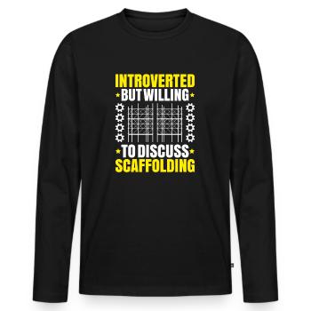 Scaffolding Scaffolding Scaffolder - Men's Premium Organic Long Sleeve Shirt - black - Front - Nico (187cm)