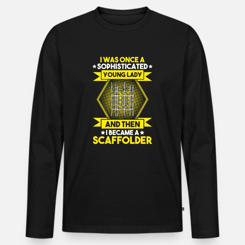 Gerüstbauer Gerüstbau Gerüstmonteur Scaffolder - Männer Premium Bio Langarmshirt - Schwarz