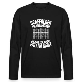 Échafaudage Échafaudage Échafaudage Assembleur d’échafaudage Échafaudage - T-shirt manches longues Premium bio Homme - noir - Devant - Nico (187cm)