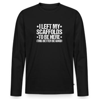 Échafaudage Échafaudage Échafaudage - T-shirt manches longues Premium bio Homme - noir - Devant - Nico (187cm)