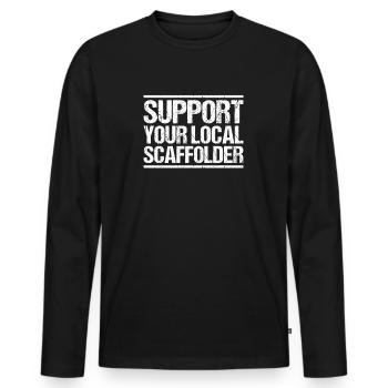 Échafaudage Échafaudage Échafaudage - T-shirt manches longues Premium bio Homme - noir - Devant - Nico (187cm)