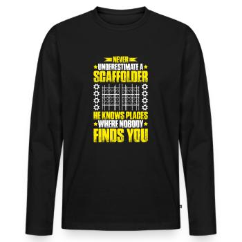 Échafaudage Échafaudage Échafaudage Assembleur d’échafaudage Échafaudage - T-shirt manches longues Premium bio Homme - noir - Devant - Nico (187cm)