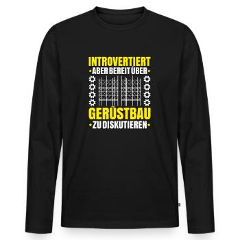 Gerüstbauer Gerüstbau Gerüstmonteur Scaffolder - Männer Premium Bio Langarmshirt - Schwarz - Vorne - Nico (187cm)